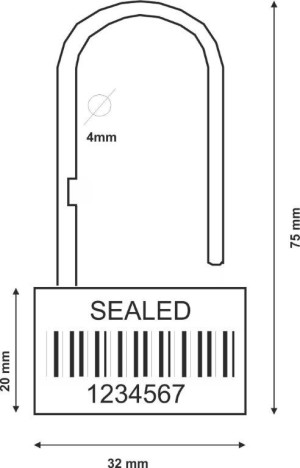 padlock Security seal Padlock type 160-4 mm